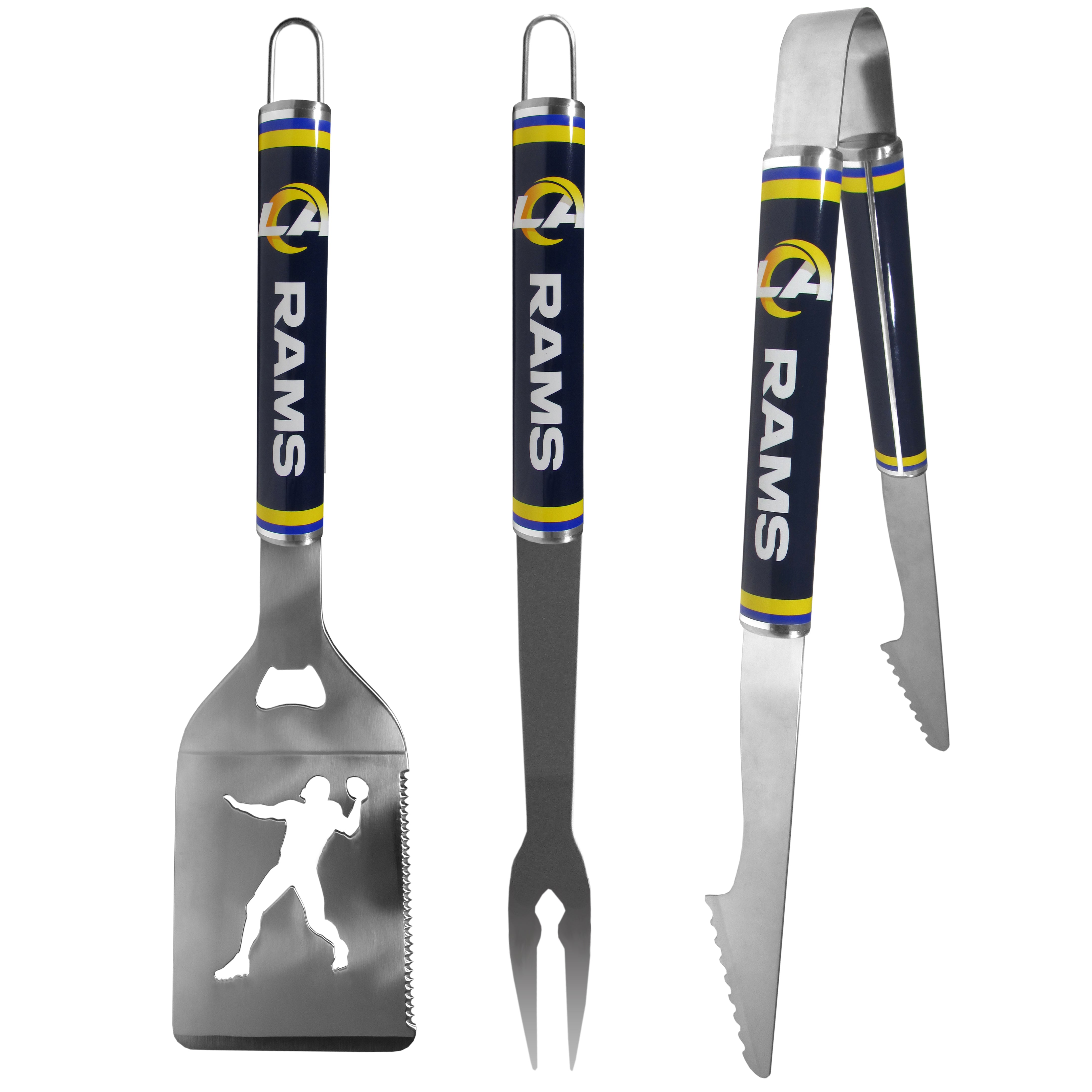 Los Angeles Rams 3 pc Steel BBQ Tool Set