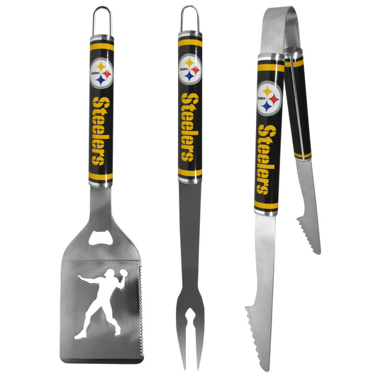 Pittsburgh Steelers 3 pc Steel BBQ Tool Set