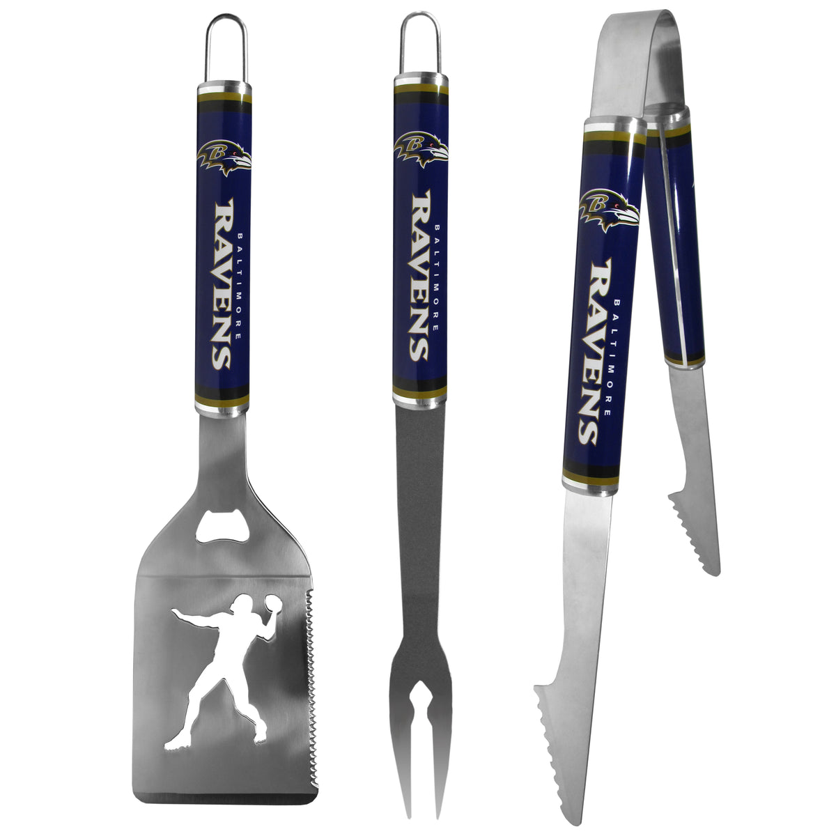 Baltimore Ravens 3 pc Steel BBQ Tool Set