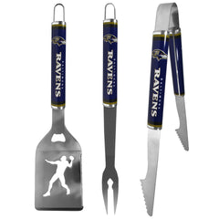 Baltimore Ravens 3 pc Steel BBQ Tool Set