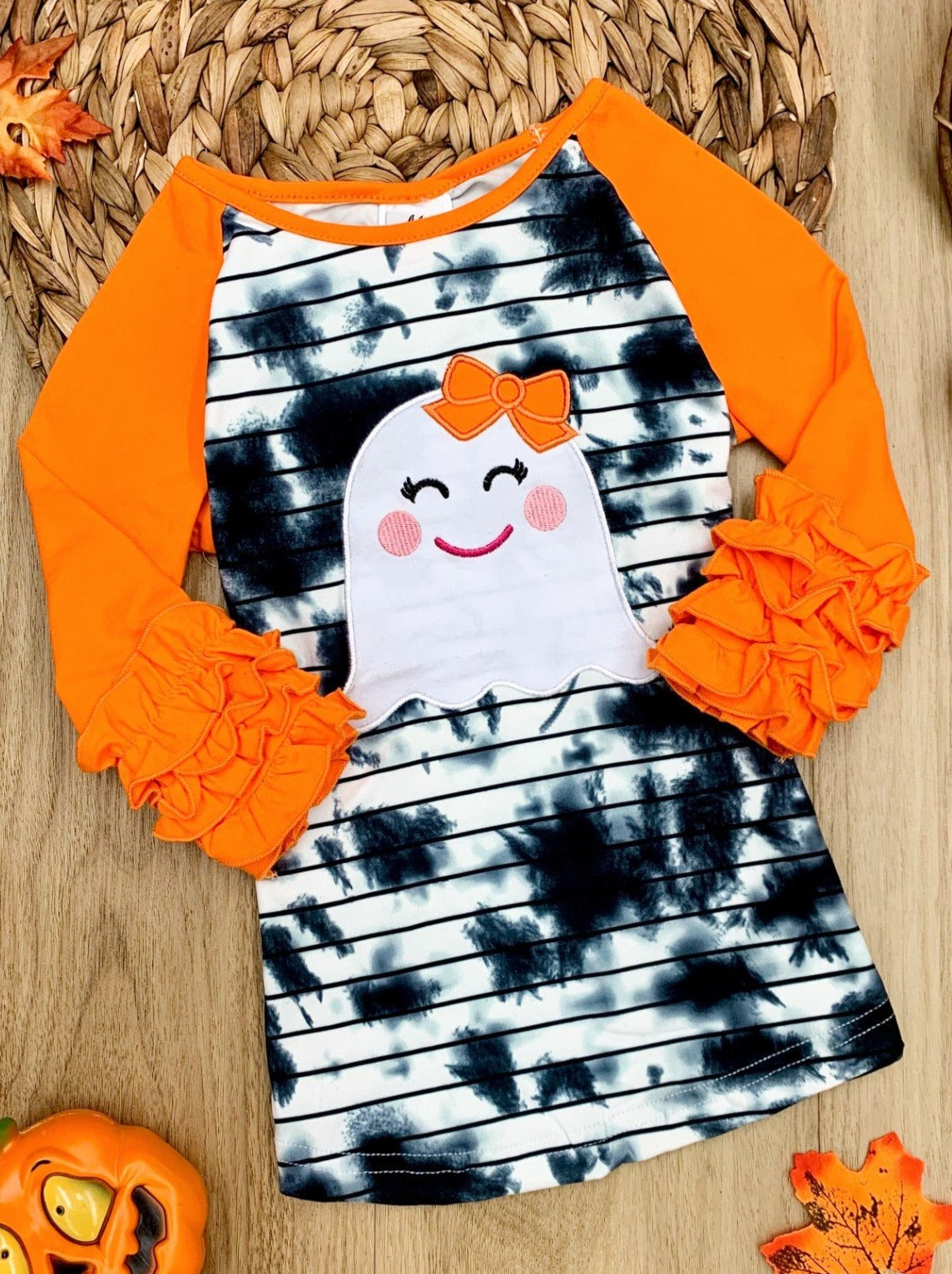 All Boo'd Up Tie Dye Raglan Top