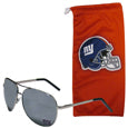 New York Giants Aviator Sunglasses and Bag Set - Siskiyou Buckle