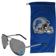 Detroit Lions Aviator Sunglasses and Bag Set - Siskiyou Buckle