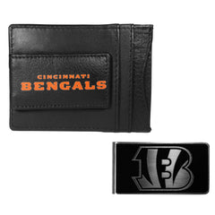 Cincinnati Bengals Leather Cash & Cardholder & Black Money Clip