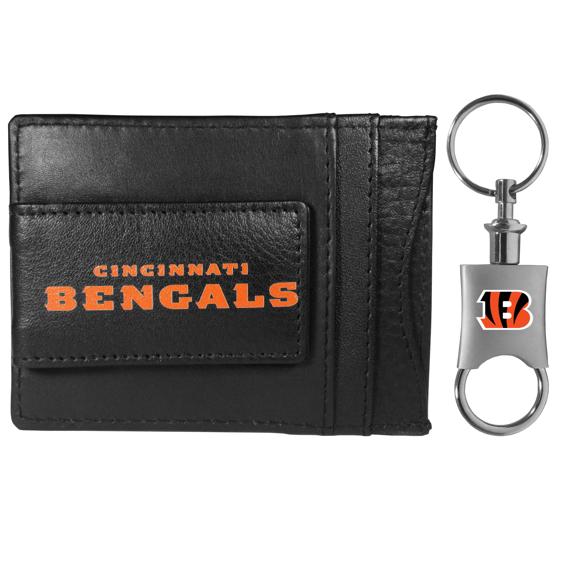 Cincinnati Bengals Leather Cash & Cardholder & Valet Key Chain