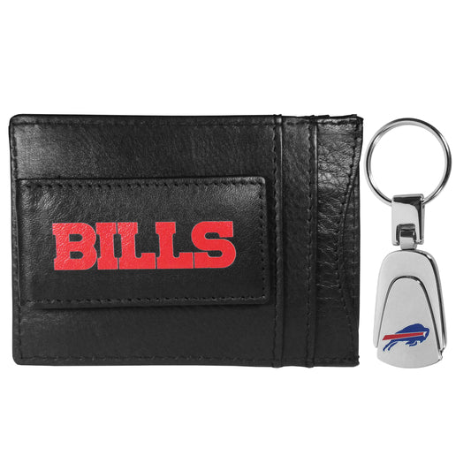 Buffalo Bills Leather Cash & Cardholder & Steel Key Chain