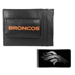 Denver Broncos Leather Cash & Cardholder & Black Money Clip