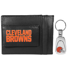 Cleveland Browns Leather Cash & Cardholder & Steel Key Chain