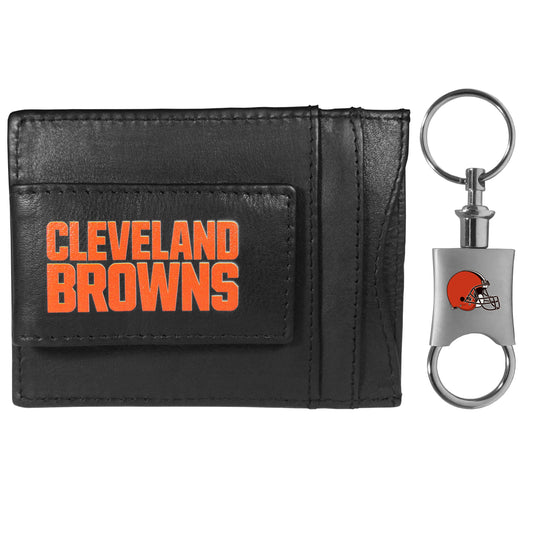 Cleveland Browns Leather Cash & Cardholder & Valet Key Chain