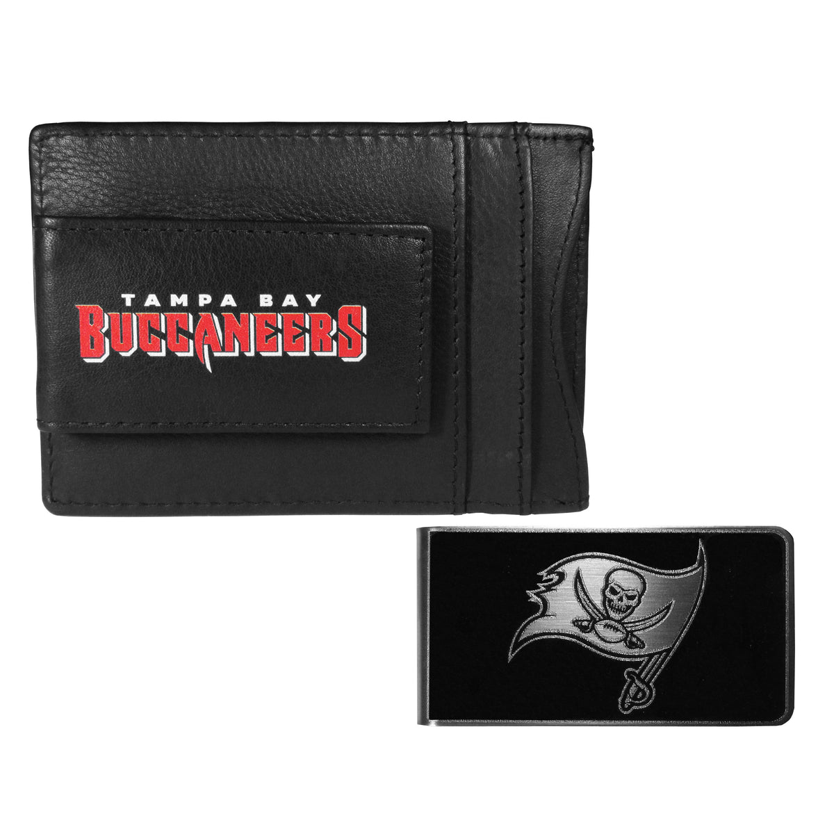 Tampa Bay Buccaneers Leather Cash & Cardholder & Black Money Clip