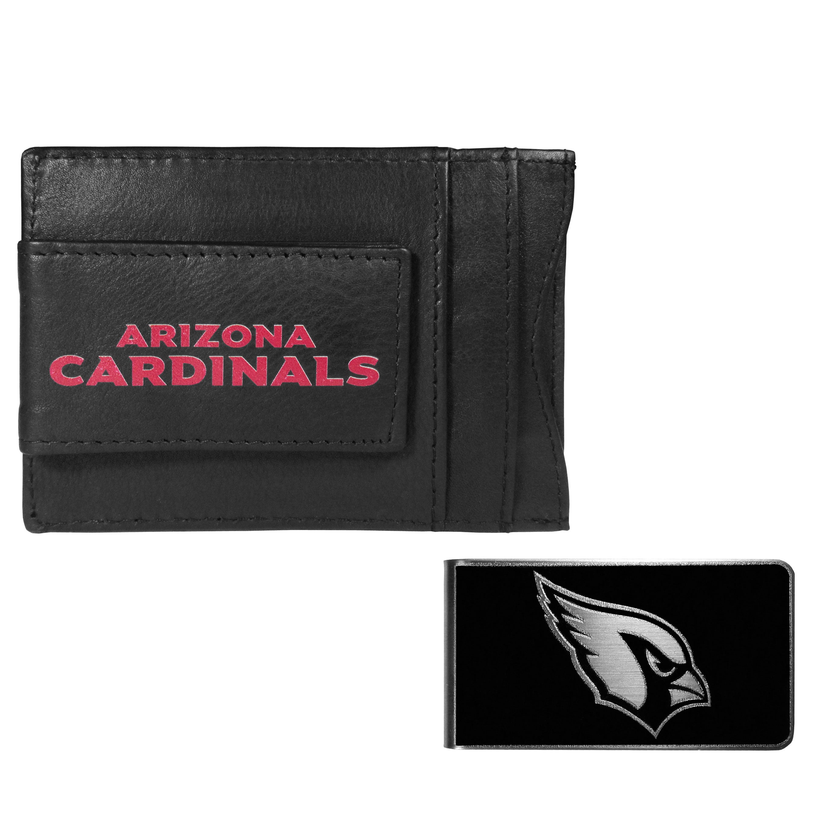 Arizona Cardinals Leather Cash & Cardholder & Black Money Clip