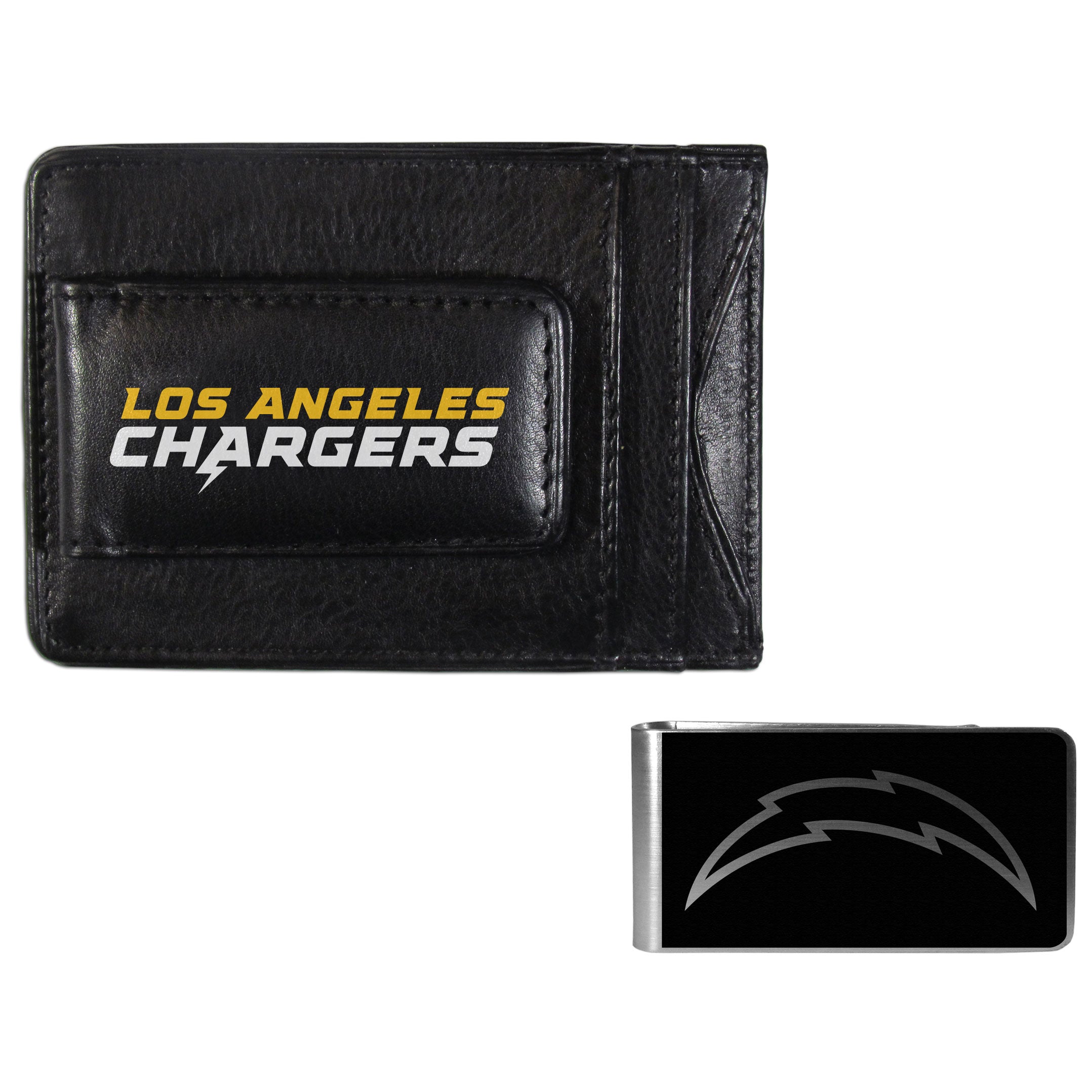 Los Angeles Chargers Leather Cash & Cardholder & Black Money Clip