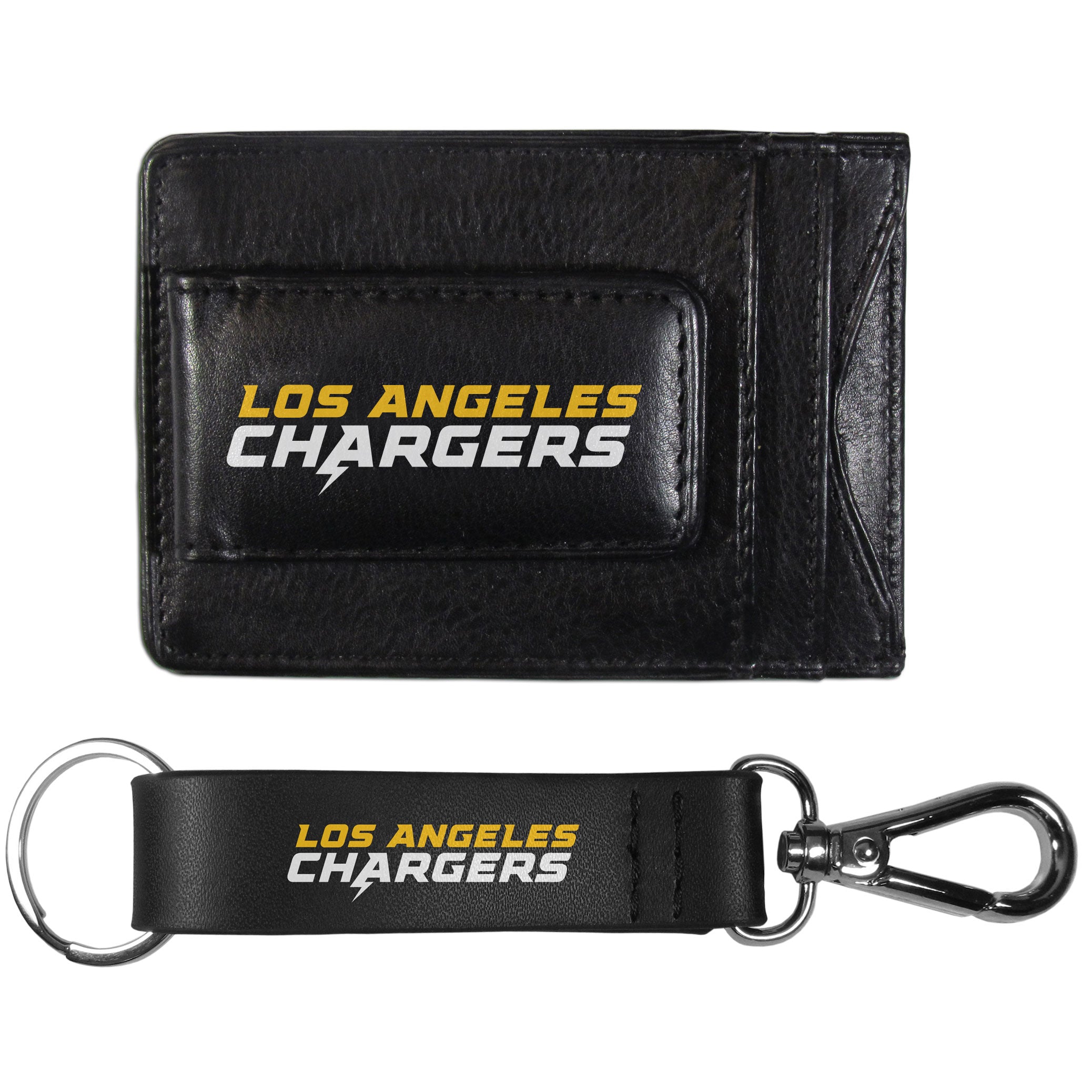 Los Angeles Chargers Leather Cash & Cardholder & Strap Key Chain