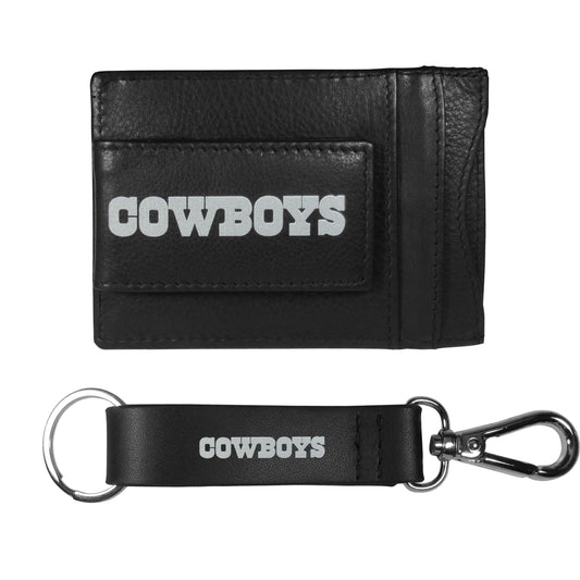 Dallas Cowboys Leather Cash & Cardholder & Strap Key Chain