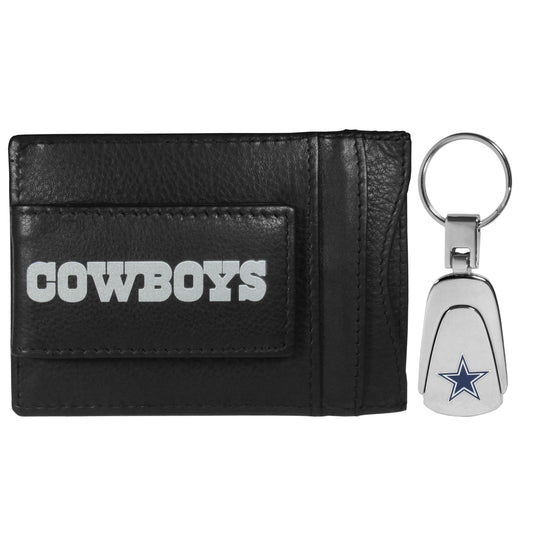 Dallas Cowboys Leather Cash & Cardholder & Steel Key Chain