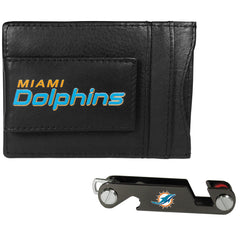 Miami Dolphins Leather Cash & Cardholder & Key Organizer