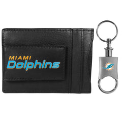 Miami Dolphins Leather Cash & Cardholder & Valet Key Chain