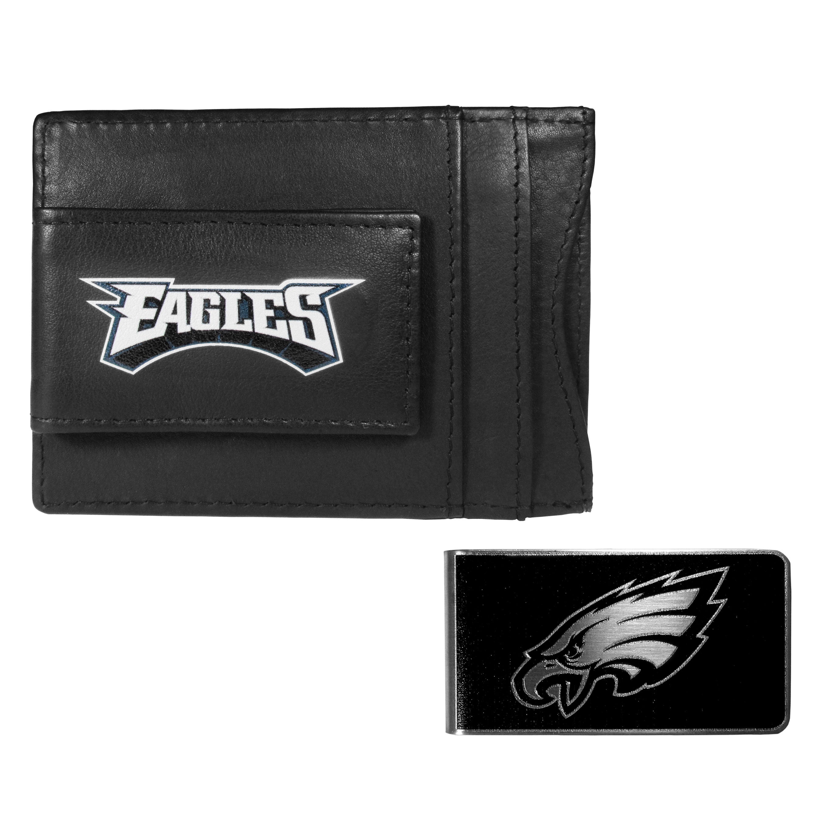 Philadelphia Eagles Leather Cash & Cardholder & Black Money Clip - Philadelphia Eagles