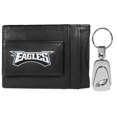 Philadelphia Eagles Leather Cash & Cardholder & Steel Key Chain