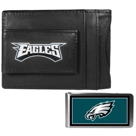 Philadelphia Eagles Leather Cash & Cardholder & Color Money Clip - Philadelphia Eagles