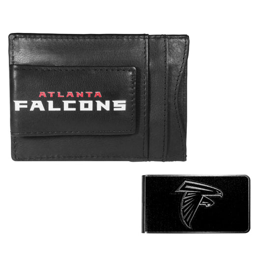 Atlanta Falcons Leather Cash & Cardholder & Black Money Clip