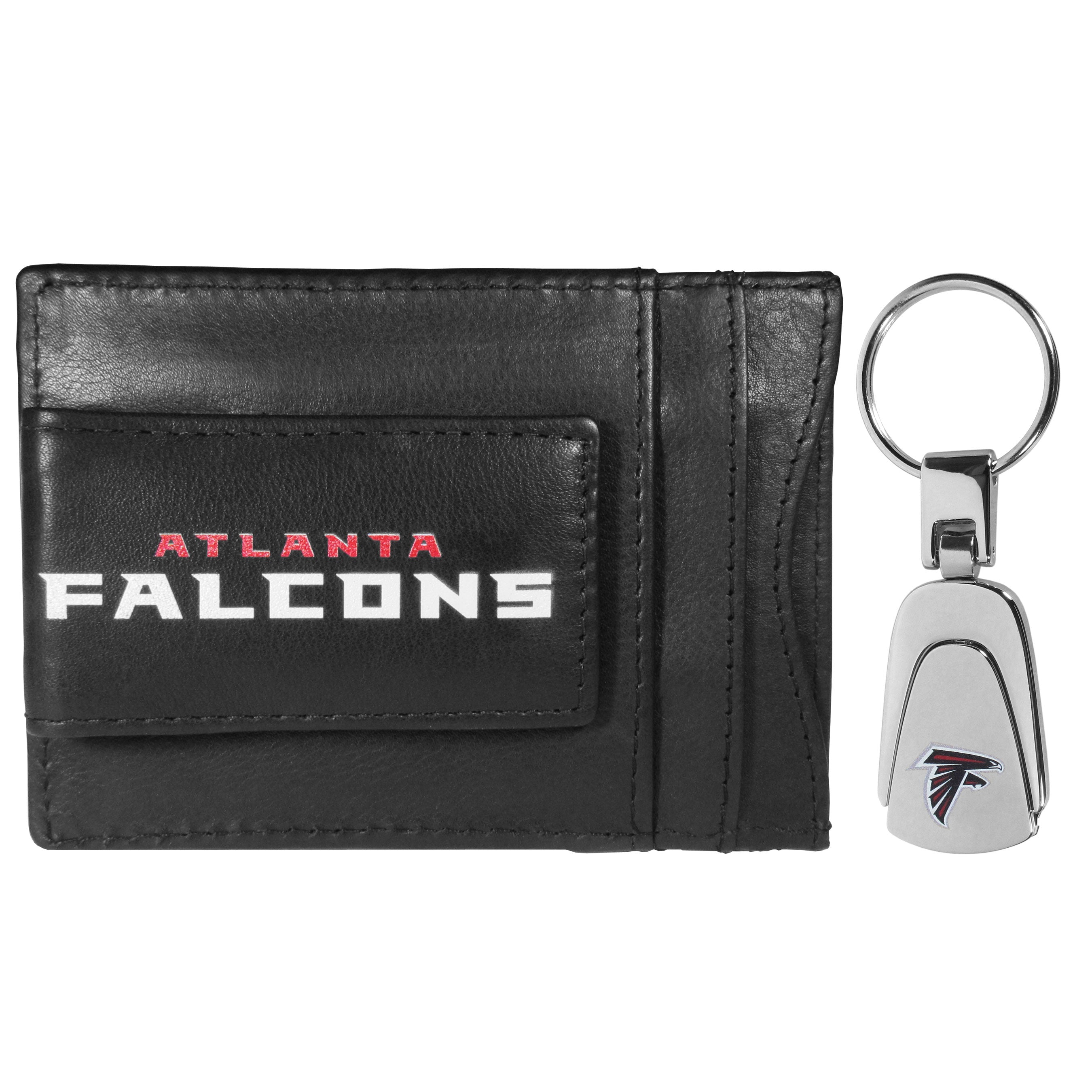 Atlanta Falcons Leather Cash & Cardholder & Steel Key Chain