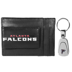 Atlanta Falcons Leather Cash & Cardholder & Steel Key Chain