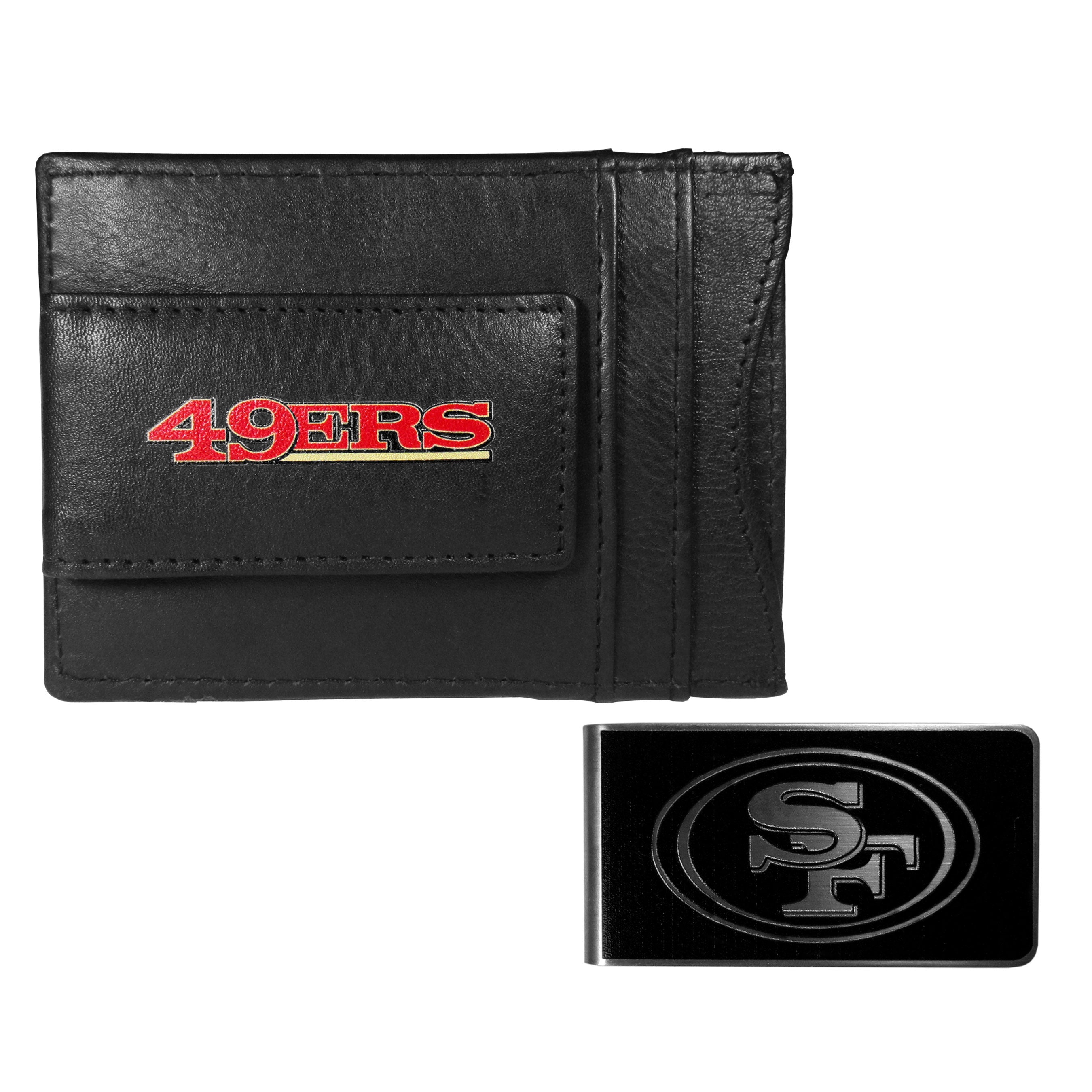 San Francisco 49ers Leather Cash & Cardholder & Black Money Clip