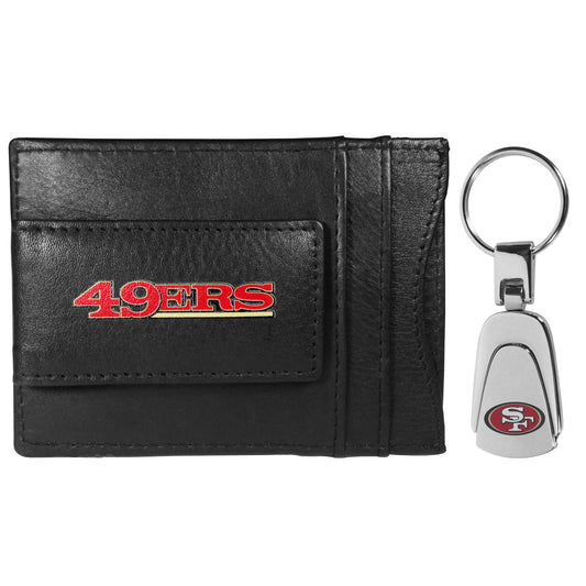 San Francisco 49ers Leather Cash & Cardholder & Steel Key Chain