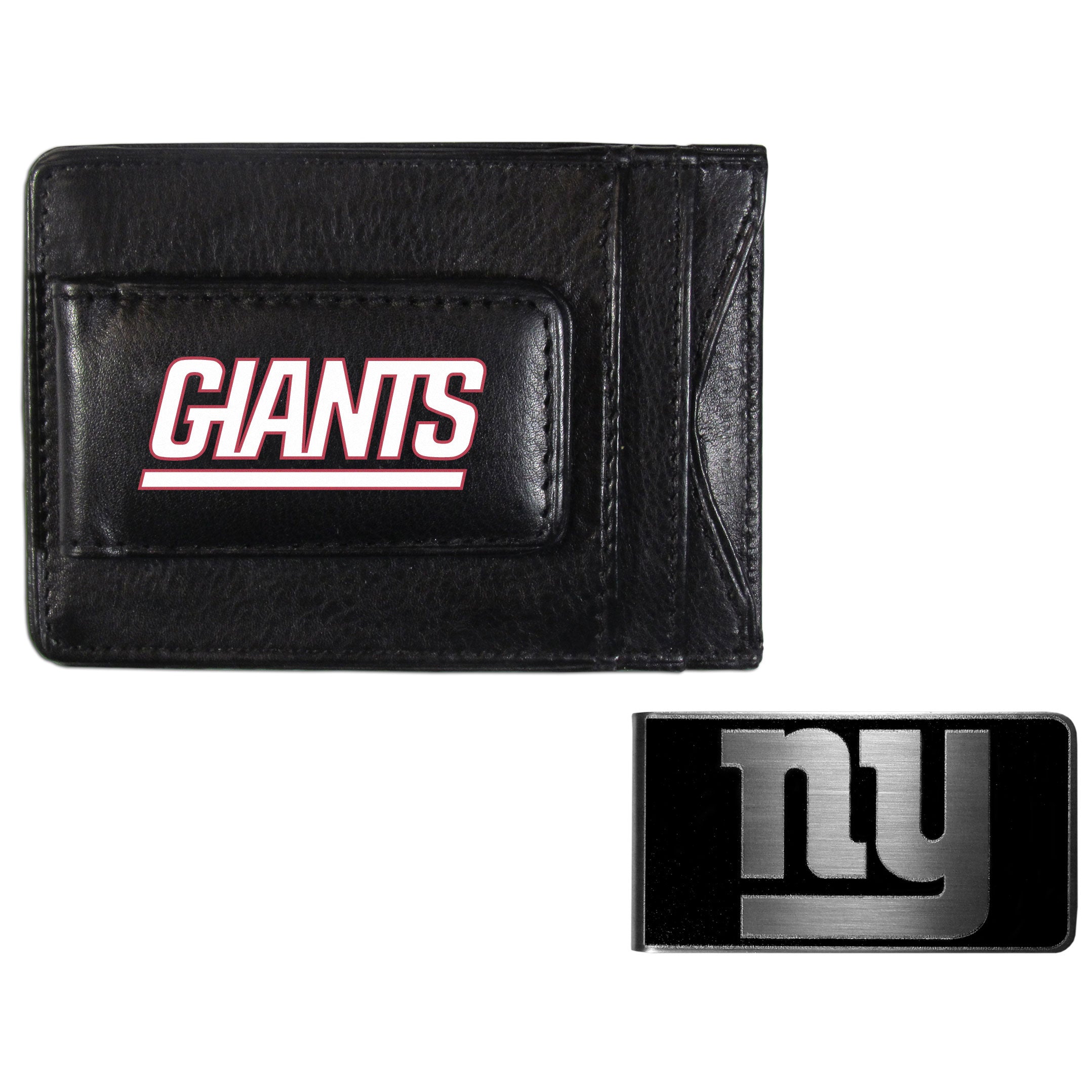 New York Giants Leather Cash & Cardholder & Black Money Clip