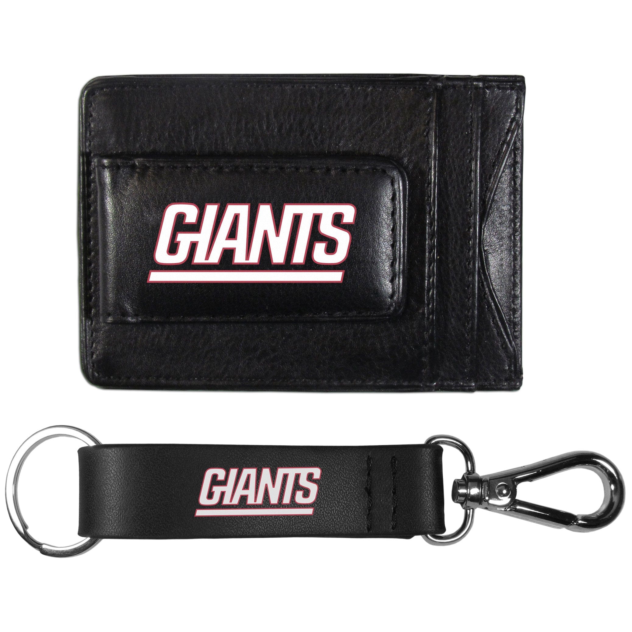 New York Giants Leather Cash & Cardholder & Strap Key Chain - New York Giants