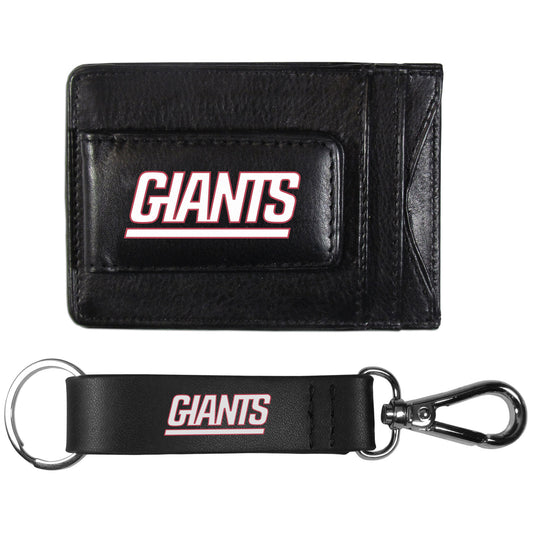 New York Giants Leather Cash & Cardholder & Strap Key Chain