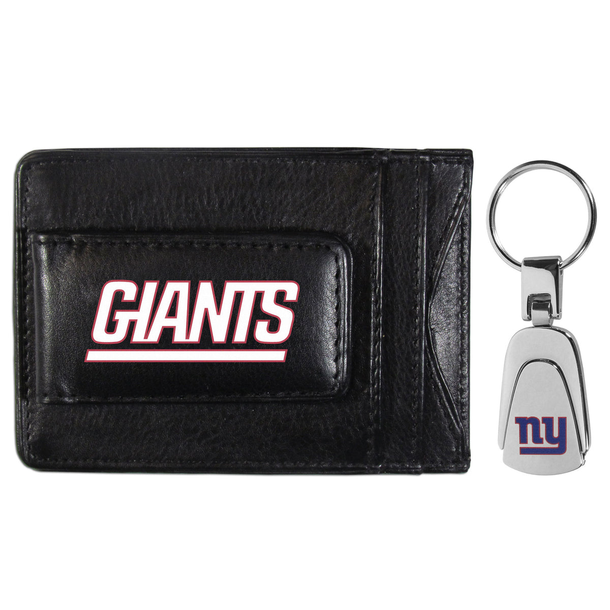 New York Giants Leather Cash & Cardholder & Steel Key Chain