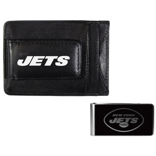 New York Jets Leather Cash & Cardholder & Black Money Clip