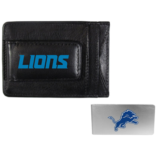 Detroit Lions Leather Cash & Cardholder & Money Clip