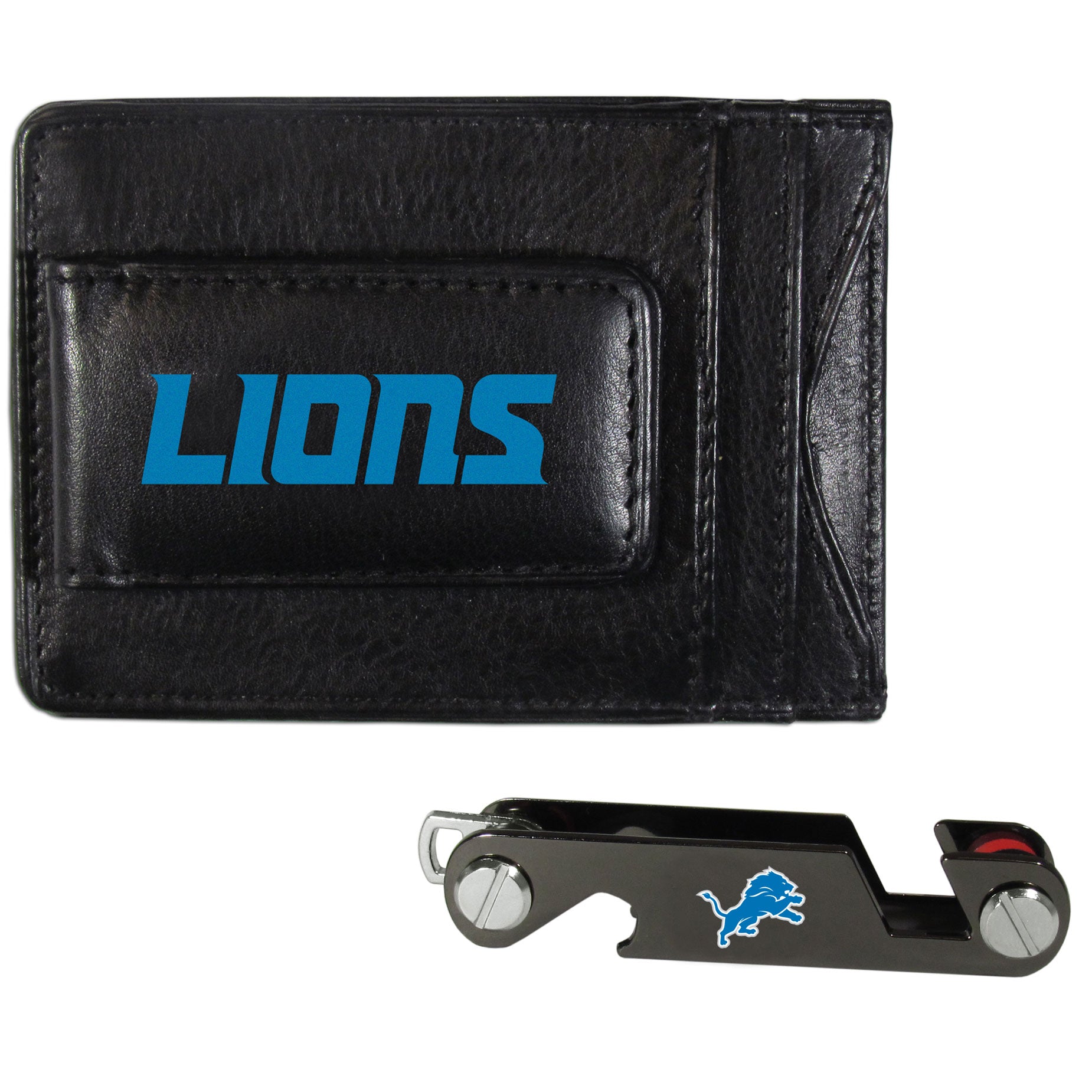 Detroit Lions Leather Cash & Cardholder & Key Organizer