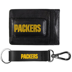 Green Bay Packers Leather Cash & Cardholder & Strap Key Chain