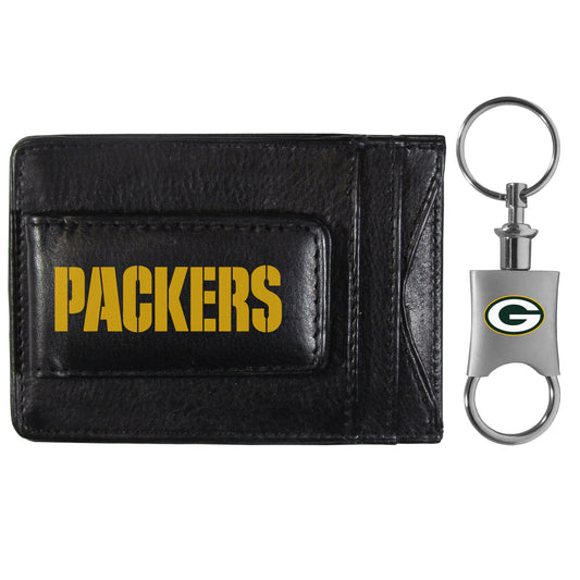 Green Bay Packers Leather Cash & Cardholder & Valet Key Chain