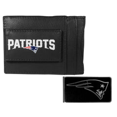 New England Patriots Leather Cash & Cardholder & Black Money Clip - New England Patriots