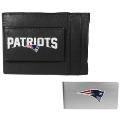 New England Patriots Leather Cash & Cardholder & Money Clip - New England Patriots