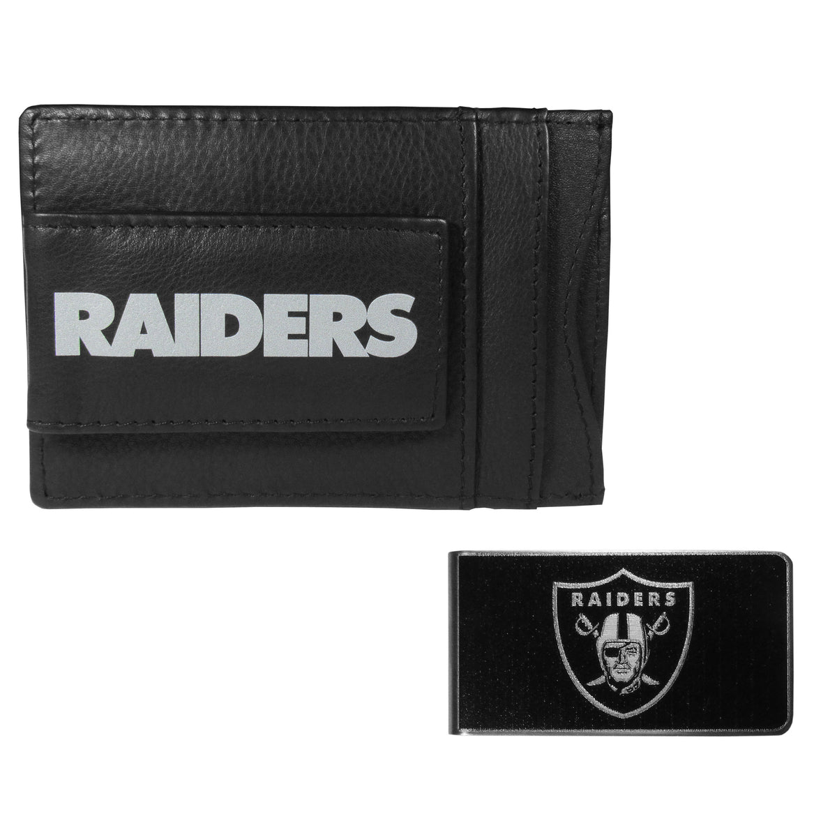 Las Vegas Raiders Leather Cash & Cardholder & Black Money Clip