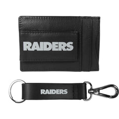 Las Vegas Raiders Leather Cash & Cardholder & Strap Key Chain