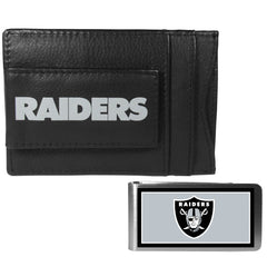 Las Vegas Raiders Leather Cash & Cardholder & Color Money Clip