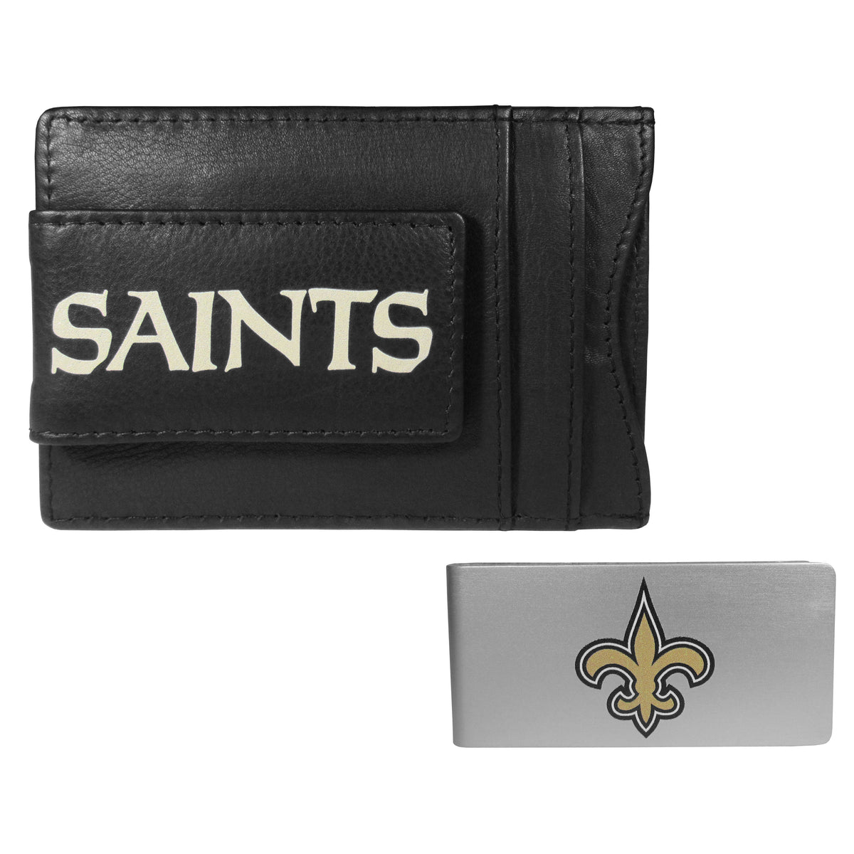 New Orleans Saints Leather Cash & Cardholder & Money Clip