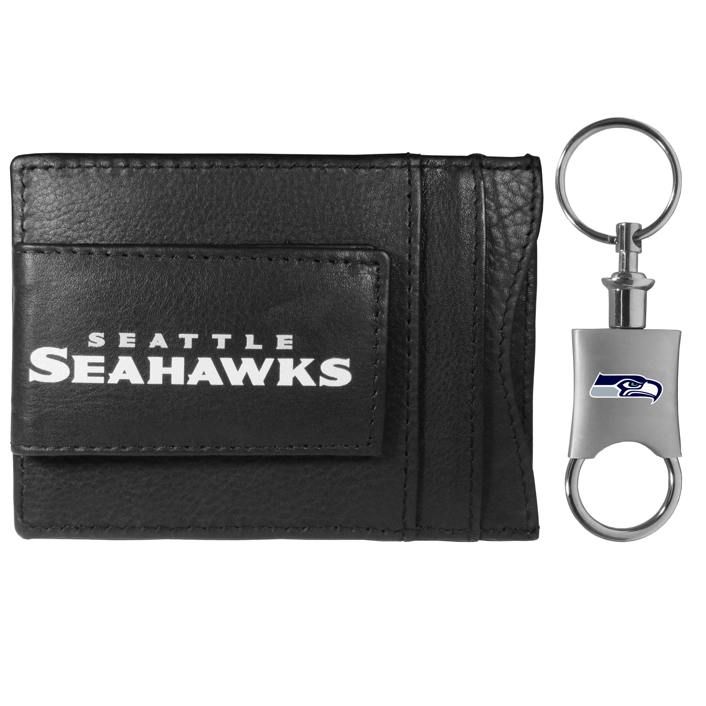 Seattle Seahawks Leather Cash & Cardholder & Valet Key Chain