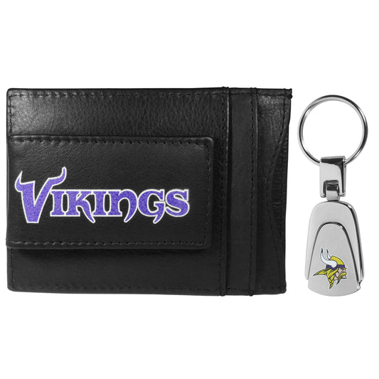 Minnesota Vikings Leather Cash & Cardholder & Steel Key Chain