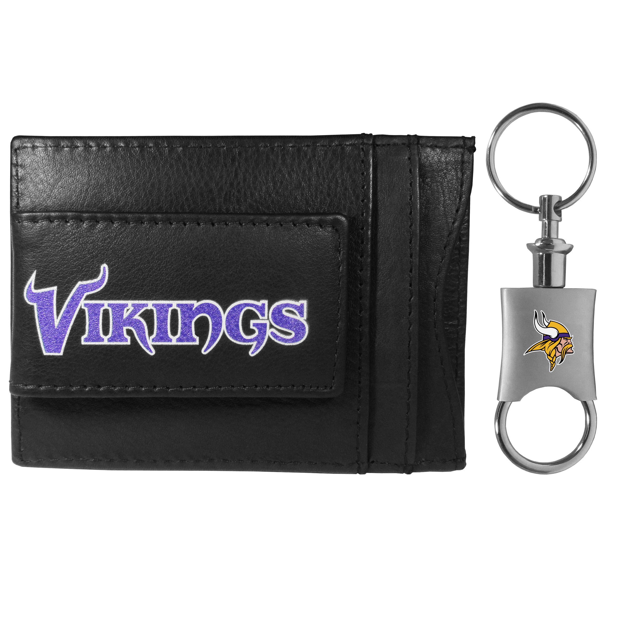 Minnesota Vikings Leather Cash & Cardholder & Valet Key Chain