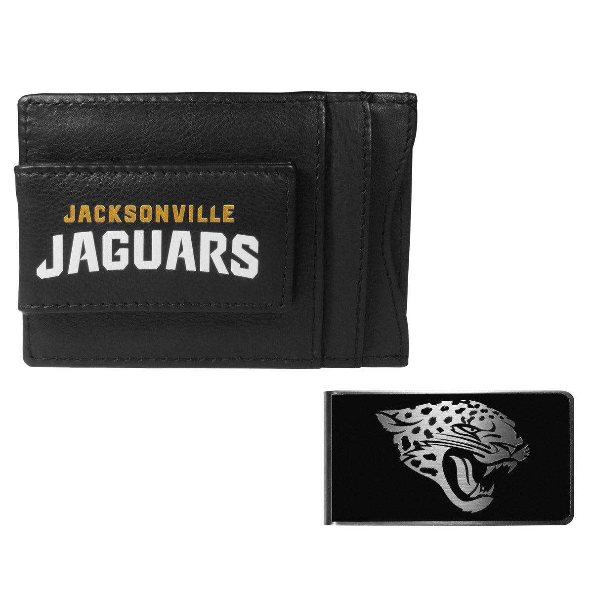 Jacksonville Jaguars Leather Cash & Cardholder & Black Money Clip