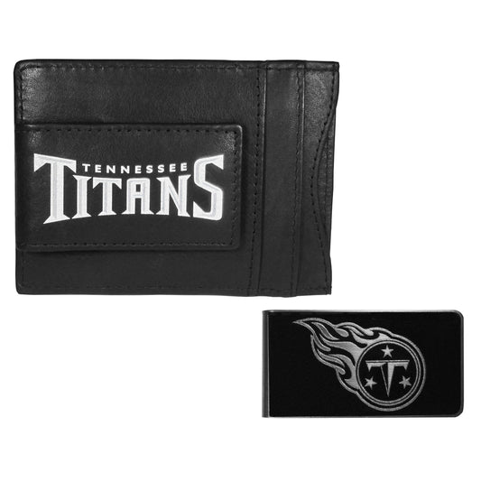 Tennessee Titans Leather Cash & Cardholder & Black Money Clip