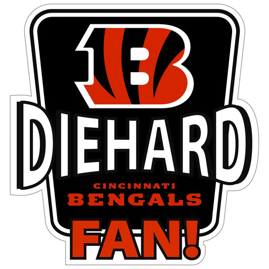 Calcomanía para auto de fanático incondicional de los Cincinnati Bengals